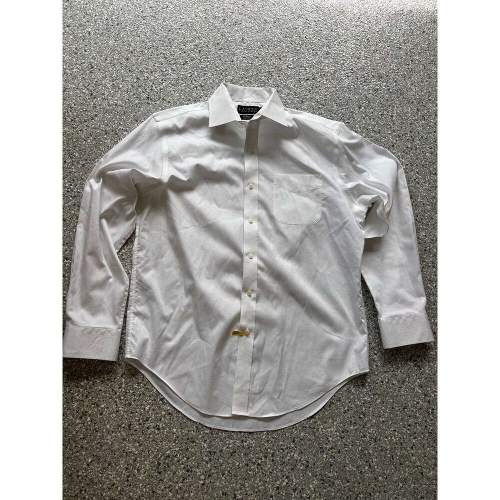 Lauren Ralph Lauren White Dress Shirt Button Down Long Sleeve size Large